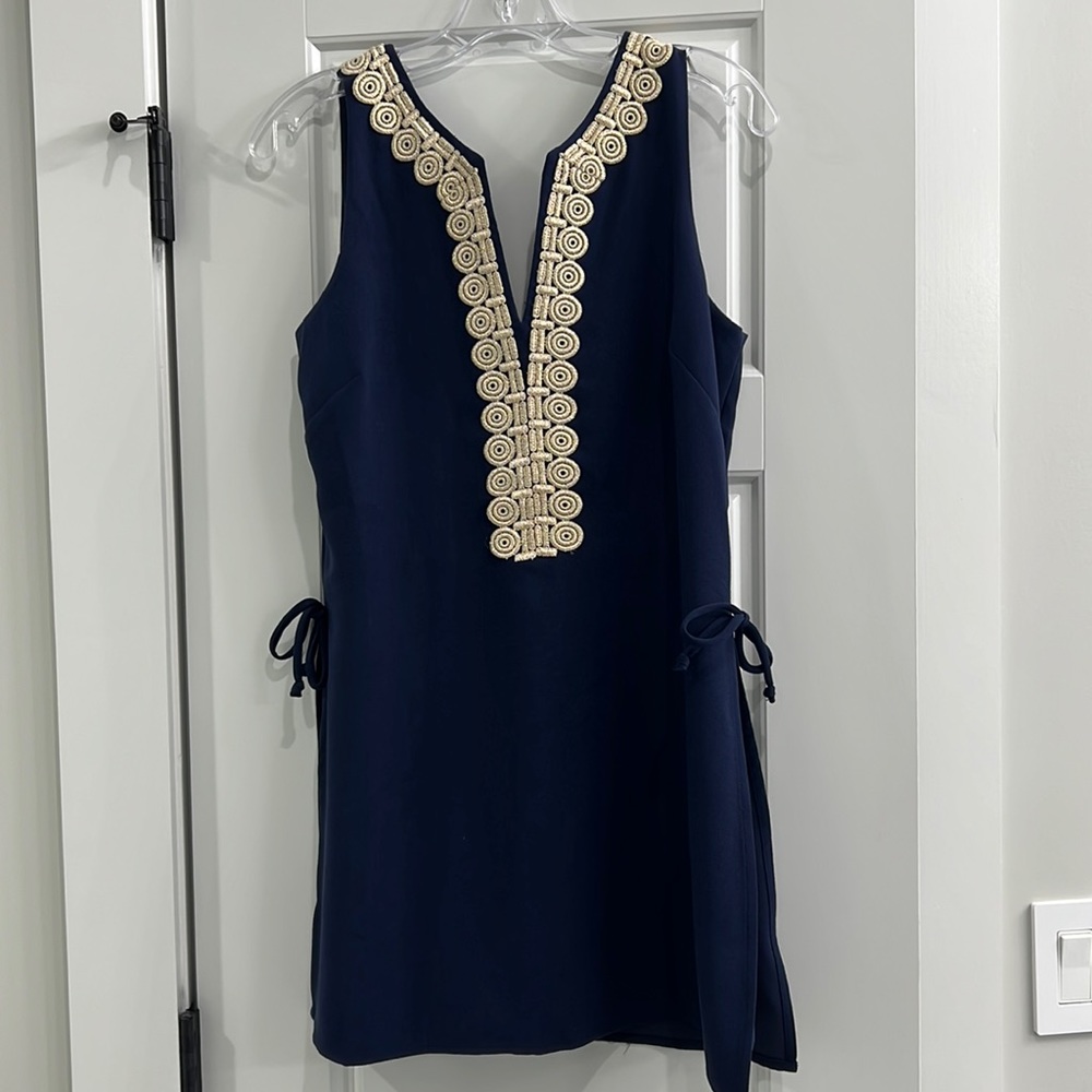 Lily Pulitzer Navy Gold Romper Size 4